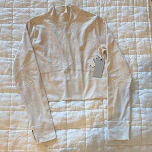 NWT Zella Ivory Mock Turtle Seamless Top l L